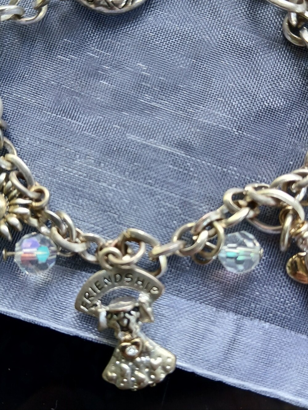 Angels Friendship Charm Bracelet Silvertone Faith Religious Heart Jewelry - Picture 4 of 10